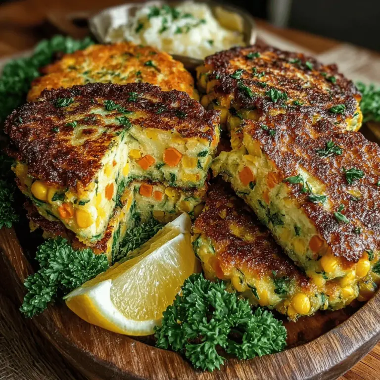 Die Zesty Parmesan-Crusted Gemüse-Fritter sind nicht nur ein wahrer Gaumenschmaus, sondern auch eine großartige Möglichkeit, frisches Gemüse in Ihre Ernährung zu integrieren. Diese köstlichen Fritter sind knusprig, herzhaft und perfekt als Snack oder Beilage geeignet. Ursprünglich inspiriert von der Tradition des Gemüsefrityrierens, haben diese Fritter ihren eigenen besonderen Charme durch die Zugabe von Parmesan und frischen Kräutern. Die Kombination von Zucchini, Karotten, Paprika und Mais macht sie zu einem bunten und nährstoffreichen Gericht, das sowohl Kinder als auch Erwachsene begeistert.