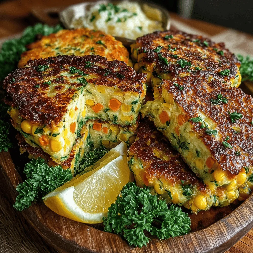 Die Zesty Parmesan-Crusted Gemüse-Fritter sind nicht nur ein wahrer Gaumenschmaus, sondern auch eine großartige Möglichkeit, frisches Gemüse in Ihre Ernährung zu integrieren. Diese köstlichen Fritter sind knusprig, herzhaft und perfekt als Snack oder Beilage geeignet. Ursprünglich inspiriert von der Tradition des Gemüsefrityrierens, haben diese Fritter ihren eigenen besonderen Charme durch die Zugabe von Parmesan und frischen Kräutern. Die Kombination von Zucchini, Karotten, Paprika und Mais macht sie zu einem bunten und nährstoffreichen Gericht, das sowohl Kinder als auch Erwachsene begeistert.