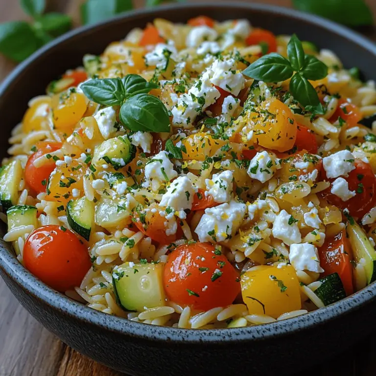 Das Rezept für „Sommerliches Gemüse-Orzo mit Feta und frischen Kräutern“ ist der Inbegriff eines perfekten Sommergerichts. Leicht, frisch und voller Geschmack – diese Kombination von Zutaten bringt die Aromen des Sommers direkt auf Ihren Teller. Orzo, das oft als Reisersatz in mediterranen Gerichten verwendet wird, ist eine vielseitige Pasta, die sich hervorragend mit Gemüse und Kräutern verbinden lässt. Dieses Gericht ist nicht nur einfach zuzubereiten, sondern auch eine gesunde Option, die sich ideal für ein leichtes Mittagessen oder ein Abendessen mit Freunden und Familie eignet.