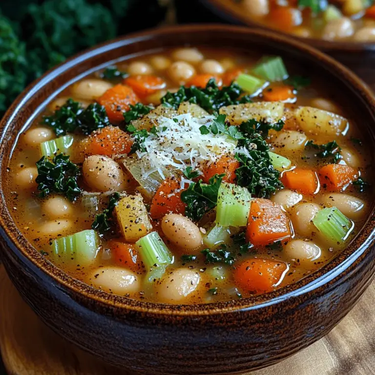 Die rustikale toskanische weiße Bohnensuppe ist ein wahrer Genuss für alle Liebhaber der italienischen Küche. Dieses köstliche und nahrhafte Gericht kombiniert eine Vielzahl frischer Zutaten, um eine herzliche und wärmende Suppe zu kreieren, die perfekt für kalte Tage ist. Die Kombination aus Cannellini-Bohnen, frischem Gemüse und aromatischen Kräutern sorgt für ein Geschmackserlebnis, das sowohl sättigend als auch gesund ist.