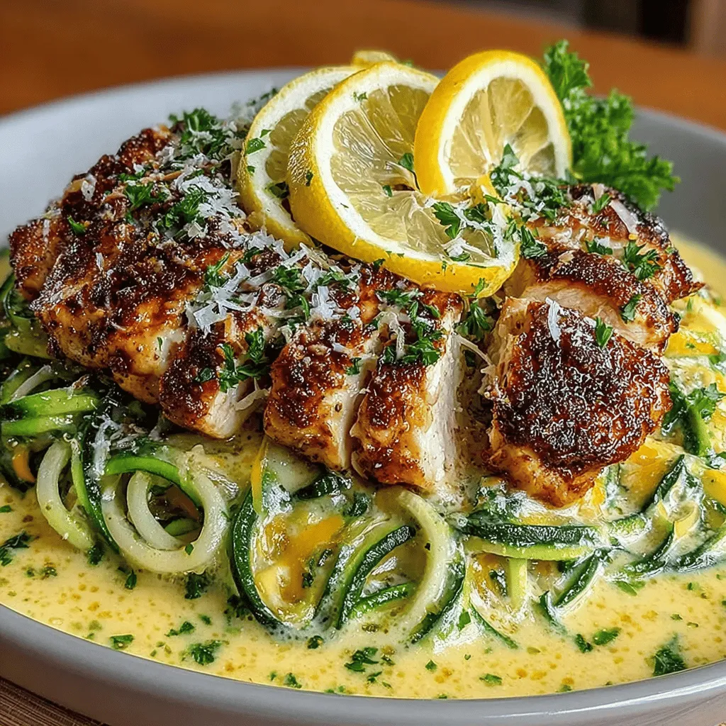 Das würzig-cremige Zitronen-Knoblauch-Hühnchen mit Zoodles ist ein köstliches und gesundes Gericht, das die Aromen der mediterranen Küche perfekt vereint. Die Kombination aus zartem Hühnchen, frischem Knoblauch und spritziger Zitrone sorgt für ein Geschmackserlebnis, das sowohl leicht als auch sättigend ist. Besonders die Verwendung von Zoodles, also Zucchini-Nudeln, macht dieses Gericht zu einer hervorragenden Wahl für alle, die auf eine kohlenhydratarme Ernährung setzen, ohne dabei auf Geschmack zu verzichten.