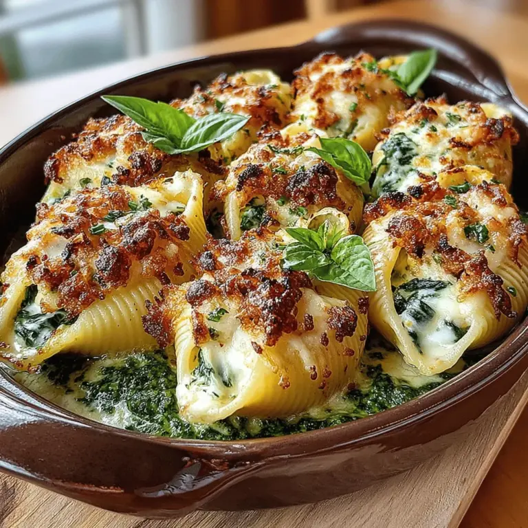 Gefüllte Muscheln, oder "Conchiglie ripiene", sind in vielen Regionen Italiens ein beliebtes Gericht. Die große, muschelförmige Pasta eignet sich hervorragend, um verschiedene Füllungen aufzunehmen. Von herzhaftem Fleisch bis hin zu vegetarischen Optionen sind die Möglichkeiten nahezu unbegrenzt. In diesem Rezept kombinieren wir die cremige Textur von Ricotta mit frischem Spinat und einer spritzigen Zitronennote, die das Gericht aufhellt. Das Pesto, das als Topping verwendet wird, bringt eine zusätzliche Dimension an Geschmack, die perfekt mit der Füllung harmoniert.