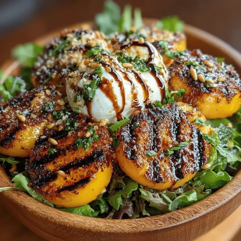 Salate sind ein fester Bestandteil der mediterranen Küche und zeichnen sich durch ihre Frische und Vielfalt aus. Der gegrillte Pfirsich & Burrata Salat ist eine moderne Interpretation klassischer mediterraner Zutaten. Er bringt nicht nur Farbe auf den Teller, sondern auch eine Fülle von Nährstoffen, die für eine ausgewogene Ernährung wichtig sind. In der italienischen Küche spielt Burrata eine zentrale Rolle, da dieser weiche Käse aus der Region Apulien besonders für seine cremige Textur und den milden Geschmack geschätzt wird.