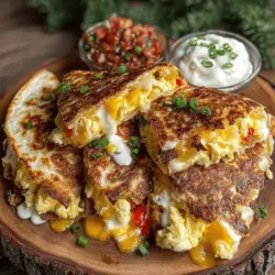 Die Mini Frühstücks-Quesadilla-Taschen sind die perfekte Mischung aus herzhaftem Geschmack und einfacher Zubereitung und erfreuen sich in der modernen Küche großer Beliebtheit. Ursprünglich aus Mexiko stammend, sind Quesadillas traditionell mit Käse gefüllt und in Tortillas gewickelt. Diese Mini-Version ist eine köstliche Abwandlung, die besonders gut als Frühstück oder Snack geeignet ist. Die Kombination aus Eiern, Gemüse und Käse macht sie zu einer eiweißreichen und nahrhaften Wahl für den Start in den Tag.