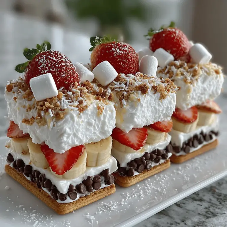 Die Suche nach einem erfrischenden, gesunden Snack, der sowohl köstlich als auch einfach zuzubereiten ist, hat ein Ende! Gefrorene Bananensplit-Joghurt-Sandwiches sind die perfekte Lösung für alle, die ein wenig Freude und Genuss in ihren Alltag bringen möchten. Diese Leckerei kombiniert die Süße von frischen Bananen und Erdbeeren mit der Cremigkeit von griechischem Joghurt und einer Vielzahl von köstlichen Toppings, die Sie nach Ihrem Geschmack anpassen können. Ob als Snack für die Kinder, als erfrischendes Dessert für den Sommer oder einfach als gesunder Genuss für zwischendurch – diese Sandwiches sind ein Hit für die ganze Familie.