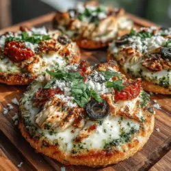 Mini Hähnchen-Pesto-Pita-Pizzen sind nicht nur ein Fest für die Sinne, sondern auch eine wunderbare Möglichkeit, gesunde Zutaten in einem schmackhaften Gericht zu vereinen. Dieses Rezept ist perfekt für ein schnelles Abendessen, einen geselligen Snack mit Freunden oder sogar für eine kleine Feier. Die Kombination aus zartem Hähnchen, aromatischem Basilikum-Pesto und geschmolzenem Käse sorgt für ein Geschmackserlebnis, das sowohl Kinder als auch Erwachsene begeistert.