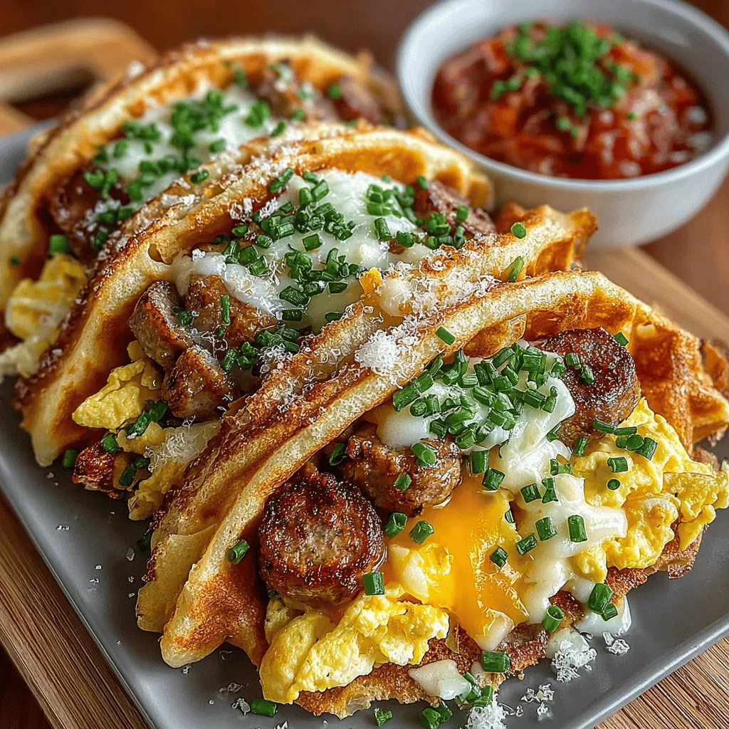 Willkommen zu einem aufregenden Rezept, das Ihre Frühstücks- oder Brunch-Routine auf ein neues Level heben wird: Mini-Wurst- und Eier-Waffel-Tacos. Diese Kombination aus herzhaften Waffeln, zarten Rühreiern und saftigen Frühstückswürsten ist nicht nur lecker, sondern auch eine hervorragende Möglichkeit, eine ausgewogene Mahlzeit zu genießen. In einer Welt, in der gesunde Ernährung oft als langweilig empfunden wird, bringen diese Waffel-Tacos Abwechslung und Freude auf den Tisch.