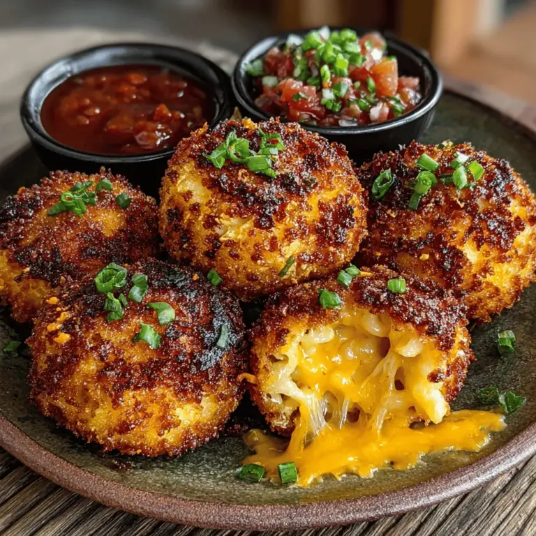 Wenn Sie auf der Suche nach einem Rezept sind, das sowohl Komfort als auch aufregenden Geschmack bietet, dann sind die knusprigen Taco Mac and Cheese Bällchen genau das Richtige für Sie! Diese köstlichen Bällchen kombinieren die klassische Cremigkeit von Mac and Cheese mit der herzhaften Würze von Taco-Fleisch, was sie zu einem perfekten Snack oder Hauptgericht für jede Gelegenheit macht. Ob bei einem geselligen Abend mit Freunden, einem Familienessen oder einfach nur für sich selbst – diese Bällchen sind ein Hit!