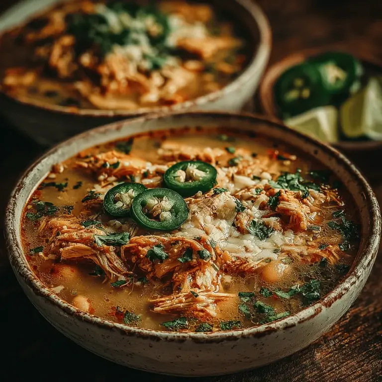 Wenn die Blätter sich bunt färben und die Temperaturen sinken, gibt es kaum etwas Gemütlicheres als eine dampfende Schüssel Chili. Unser Rezept für das Gemütliche Herbst-Crockpot-Weißbohnen-Hühnchen-Chili ist nicht nur ein Fest für die Geschmacksnerven, sondern auch eine hervorragende Möglichkeit, sich in der kühleren Jahreszeit zu wärmen. Dieses Gericht kombiniert zarte Hühnchenstücke mit cremigen weißen Bohnen, frischem Gemüse und einer Vielzahl von Gewürzen, die das Herz und die Seele erfreuen.