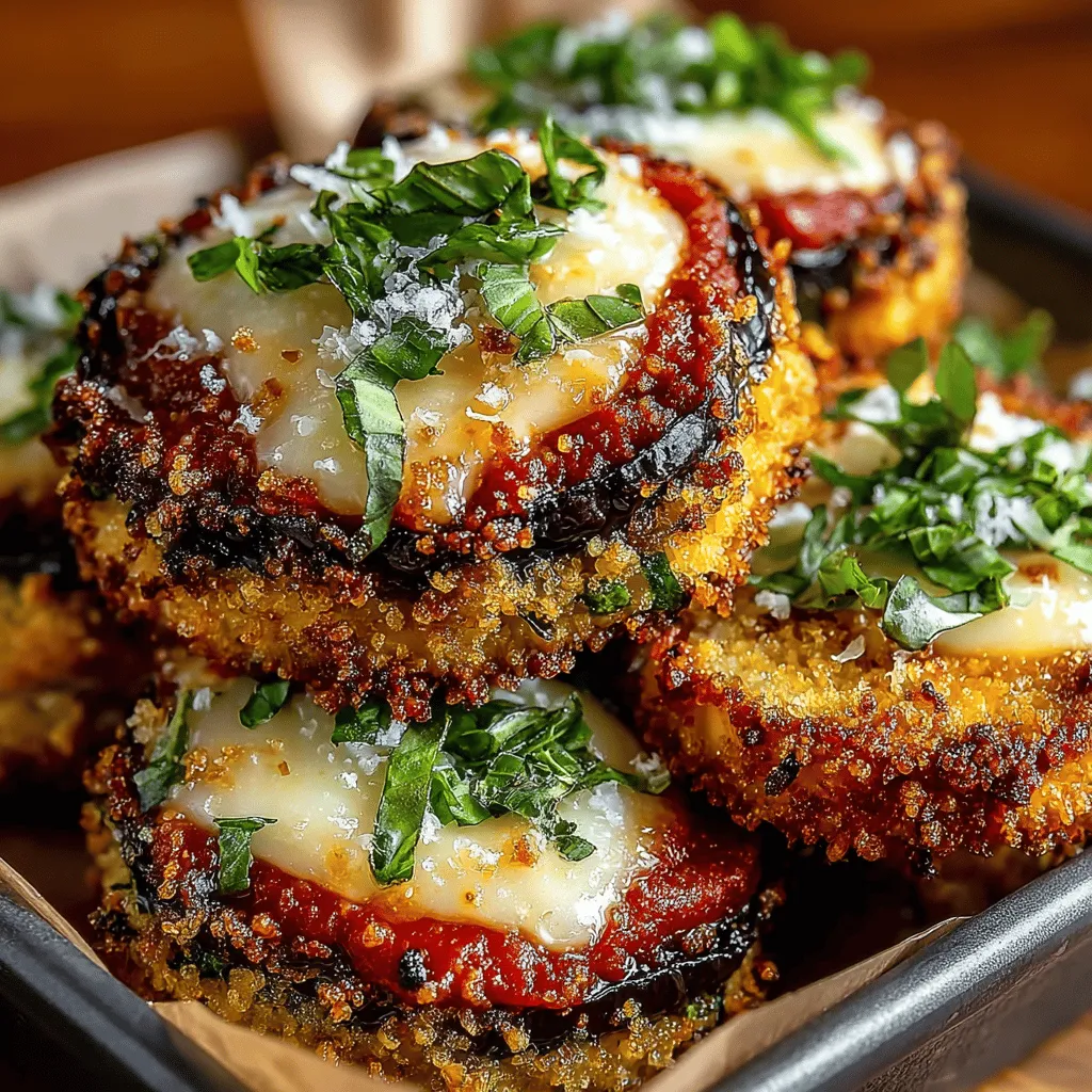 Willkommen zu einem köstlichen und gesunden Rezept, das die italienische Küche in die moderne Küche bringt: die Luftfritteuse Auberginen Parmesan Runden. Dieses Gericht vereint die herzhafte und aromatische Welt der Auberginen mit der unverwechselbaren Note von geschmolzenem Käse und würziger Marinara-Sauce. Die Verwendung der Luftfritteuse sorgt dafür, dass die Auberginen knusprig und lecker werden, ohne dass sie in Öl getränkt werden müssen.