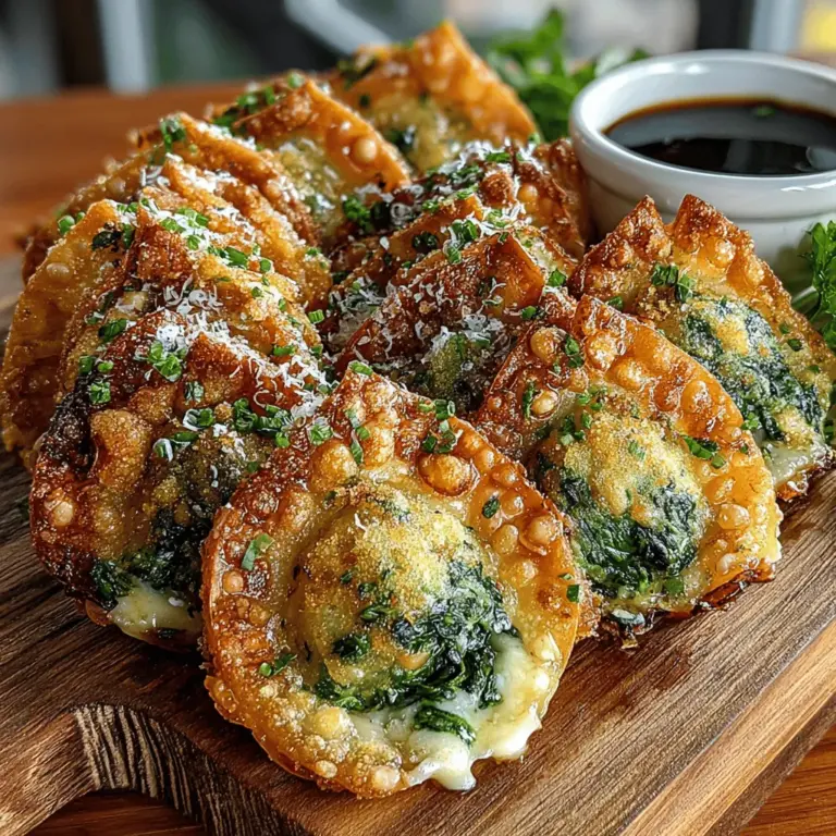 Wontons sind eine köstliche und vielseitige Speise, die ihren Ursprung in der chinesischen Küche hat. Sie sind bekannt für ihre knusprige Hülle und die aromatische Füllung, die in verschiedenen Variationen angeboten werden können. In diesem Rezept präsentieren wir Ihnen eine gesunde und schmackhafte Variante: Knusprige Wontons mit Spinat und Ricotta, zubereitet in der Heißluftfritteuse. Diese kreative Kombination aus frischem Spinat, cremigem Ricotta und herzhaftem Parmesan bietet nicht nur einen hervorragenden Geschmack sondern auch zahlreiche gesundheitliche Vorteile.