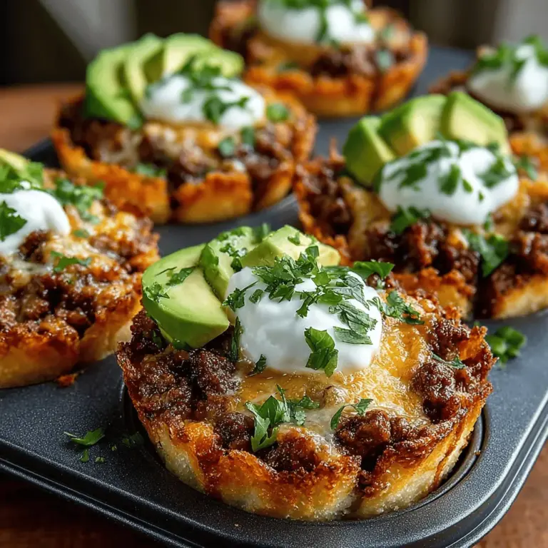 Hatch Green Chili Taco Cups sind nicht nur ein Gaumenschmaus, sondern auch ein hervorragendes Beispiel für die kreative Nutzung von Tex-Mex-Küche. Diese kleinen Taco-Becher sind perfekt für Partys, Familienessen oder einfach als schneller Snack. Die Kombination von würzigem Hackfleisch, den einzigartigen Aromen der Hatch-Grünen Chilis und dem geschmolzenen Käse sorgt für ein unvergessliches Geschmackserlebnis.