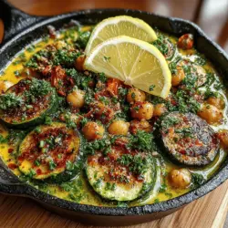Willkommen zu unserem Rezept für eine köstliche cremige Knoblauch-Kichererbsen-Zucchini-Pfanne! Diese einfache, aber nährstoffreiche Pfanne ist das perfekte Gericht für alle, die ein schnelles und gesundes Abendessen zubereiten möchten. Egal, ob Sie Veganer sind oder einfach nur eine fleischfreie Mahlzeit suchen, diese kreative Kombination aus Zucchini und Kichererbsen bietet eine wunderbare Fülle an Aromen und Texturen.