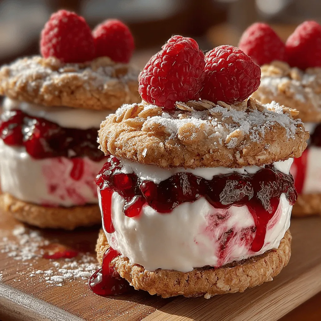 Willkommen zu unserem köstlichen Rezept für gefrorene Joghurt-Himbeer-Sandwiches – eine erfrischende und gesunde Leckerei, die perfekt für warme Tage oder als Snack für zwischendurch geeignet ist. Diese himmlischen Sandwiches kombinieren den cremigen Geschmack von griechischem Joghurt mit der Süße frischer Himbeeren und dem knusprigen Crunch von Granola. Egal, ob Sie nach einer leichten Dessertoption für eine Sommerparty suchen oder einfach nur etwas Frisches für den Nachmittag wünschen, diese gefrorenen Sandwiches sind die ideale Wahl.