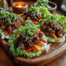 Mini Teriyaki Chicken Lettuce Wraps sind eine der besten Möglichkeiten, um köstliches und gesundes Essen zu genießen, das sowohl schnell zubereitet ist als auch wunderbar schmeckt. Diese Wraps kombinieren die Aromen der asiatischen Küche mit frischen, knackigen Zutaten und sind perfekt für jede Gelegenheit – sei es ein schnelles Mittagessen, ein leichtes Abendessen oder ein geselliges Beisammensein mit Freunden. Die Beliebtheit dieser Wraps liegt nicht nur in ihrem Geschmack, sondern auch in ihrer Vielseitigkeit, da sie sich leicht anpassen lassen, um verschiedene Geschmäcker zu befriedigen.