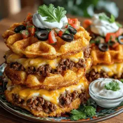 Wenn Sie auf der Suche nach einer aufregenden und schmackhaften Idee für Ihr nächstes Abendessen oder eine Party sind, dann sind Mini-Taco-Waffel-Sandwiches genau das Richtige für Sie. Diese innovative Kombination aus klassischen Tacos und knusprigen Waffeln bringt nicht nur Farbe auf Ihren Tisch, sondern sorgt auch für ein unvergessliches Geschmackserlebnis. Ob als Fingerfood bei einer Feier oder als herzhaftes Familienessen, diese Mini-Sandwiches sind vielseitig und einfach zuzubereiten.