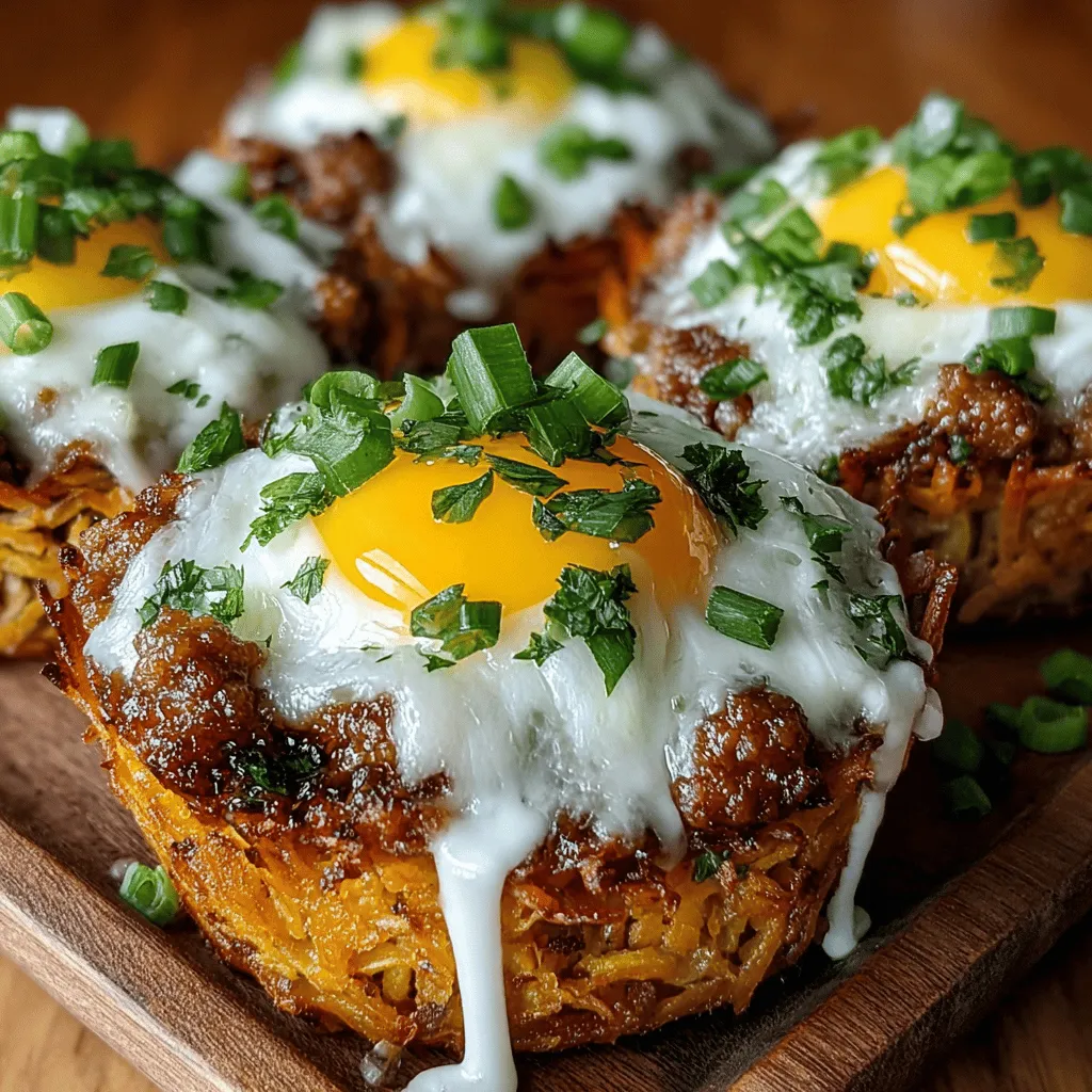Willkommen zu einem köstlichen Start in den Tag mit unseren Mini Süßkartoffel-Frühstücksnestern! Dieses Rezept kombiniert die natürliche Süße von Süßkartoffeln mit herzhaften Eiern, würziger Wurst oder Tofu und feinem Cheddar-Käse. Ideal für ein schnelles Frühstück oder einen Brunch mit Freunden und Familie, sind diese Nester nicht nur lecker, sondern auch nahrhaft. Die Zubereitung ist einfach und benötigt insgesamt nur etwa 40 Minuten, was sie perfekt für geschäftige Morgen macht. Mit diesem Rezept zaubern Sie in nur 20 Minuten Vorbereitungszeit eine gesunde und sättigende Mahlzeit für bis zu vier Portionen.