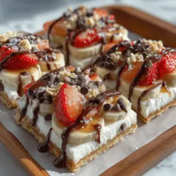 Die gefrorene Erdbeer-Bananen Delight Bark ist ein köstliches, gesundes Dessert, das nicht nur erfrischt, sondern auch einfach zuzubereiten ist. Dieses Rezept kombiniert die süßen Aromen von reifen Erdbeeren und Bananen mit der Cremigkeit von griechischem Joghurt und einer Prise Honig oder Ahornsirup. Es ist eine perfekte Wahl für heiße Sommertage, wenn Sie nach einer süßen, aber gesunden Erfrischung suchen. Die Kombination aus frischen Früchten und Joghurt sorgt für ein harmonisches Geschmackserlebnis, das sowohl Kinder als auch Erwachsene begeistert.