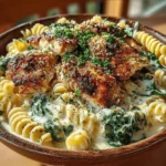 Wenn Sie auf der Suche nach einem schmackhaften und einfach zuzubereitenden Gericht sind, das die Geschmäcker der mediterranen Küche in sich vereint, dann ist unser Rezept für cremige Knoblauch-Hähnchen mit Rotini genau das Richtige für Sie. Dieses Gericht verbindet zarte Hähnchenstücke mit einer reichhaltigen, cremigen Sauce und al dente Rotini-Pasta zu einer köstlichen Mahlzeit, die nicht nur Ihre Geschmacksknospen verwöhnt, sondern auch Ihre Gäste beeindrucken wird.