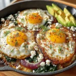 Die Feta-Eier-Pfanne Remix ist ein einfaches, aber äußerst schmackhaftes Gericht, das sich perfekt für ein schnelles Frühstück, ein leichtes Mittagessen oder sogar ein Abendessen eignet. Dieses Rezept kombiniert die herzhaften Aromen von Feta-Käse mit frischem Spinat und aromatischen roten Zwiebeln, um eine nahrhafte und köstliche Mahlzeit zu kreieren. Es ist nicht nur einfach zuzubereiten, sondern auch eine großartige Möglichkeit, frische Zutaten in die tägliche Ernährung zu integrieren.