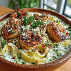 Shrimp Alfredo ist eine köstliche Variation des traditionellen Fettuccine Alfredo, das ursprünglich aus Rom stammt. Die Basis des Gerichts, die Alfredo-Sauce, besteht aus Butter, Sahne und Parmesan, was zu einer reichhaltigen und cremigen Textur führt. Durch die Zugabe von Garnelen wird das Gericht nicht nur geschmacklich bereichert, sondern erhält auch eine proteinreiche Komponente, die es zu einer vollwertigen Mahlzeit macht.