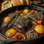 Der Robuste Rindfleischeintopf mit Rotwein und Kräutern ist ein herzhaftes Gericht, das nicht nur den Gaumen erfreut, sondern auch die Seele wärmt. Dieses traditionelle Rezept hat seinen Ursprung in der ländlichen Küche und wird oft als „Comfort Food“ bezeichnet. Es ist perfekt für kalte Tage, wenn man etwas Deftiges und Nahrhaftes genießen möchte. Die Kombination aus zartem Rindfleisch, frischem Gemüse und aromatischem Rotwein sorgt für ein unvergleichliches Geschmackserlebnis.